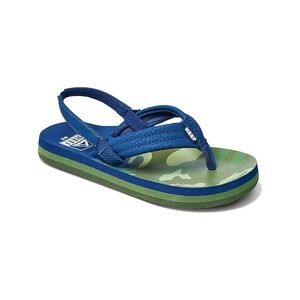 Reef Kids Toddler Sandals Blue Green Camo Slingback Flip Flops Size 4